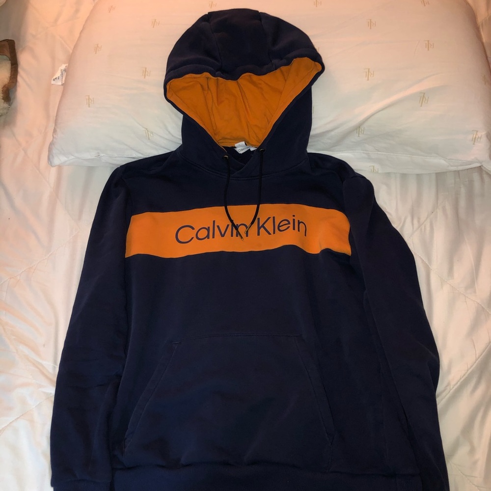 Calvin Klein Blue and Orange Hoodie